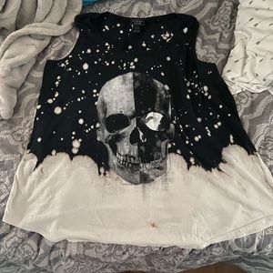 Tie dye skull tank top
